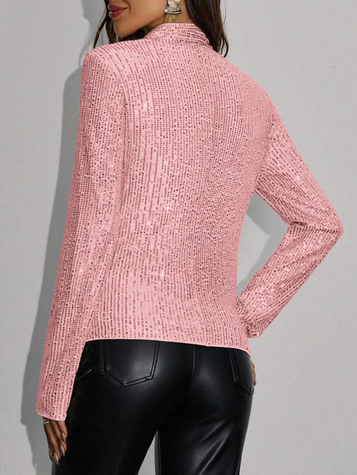 Short jacket casual versatile sequin coat