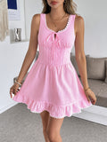 Women's Short Lace Bow-tie Dress