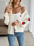 Cardigan Women's Strawberry Jacquard Knitted Sweater