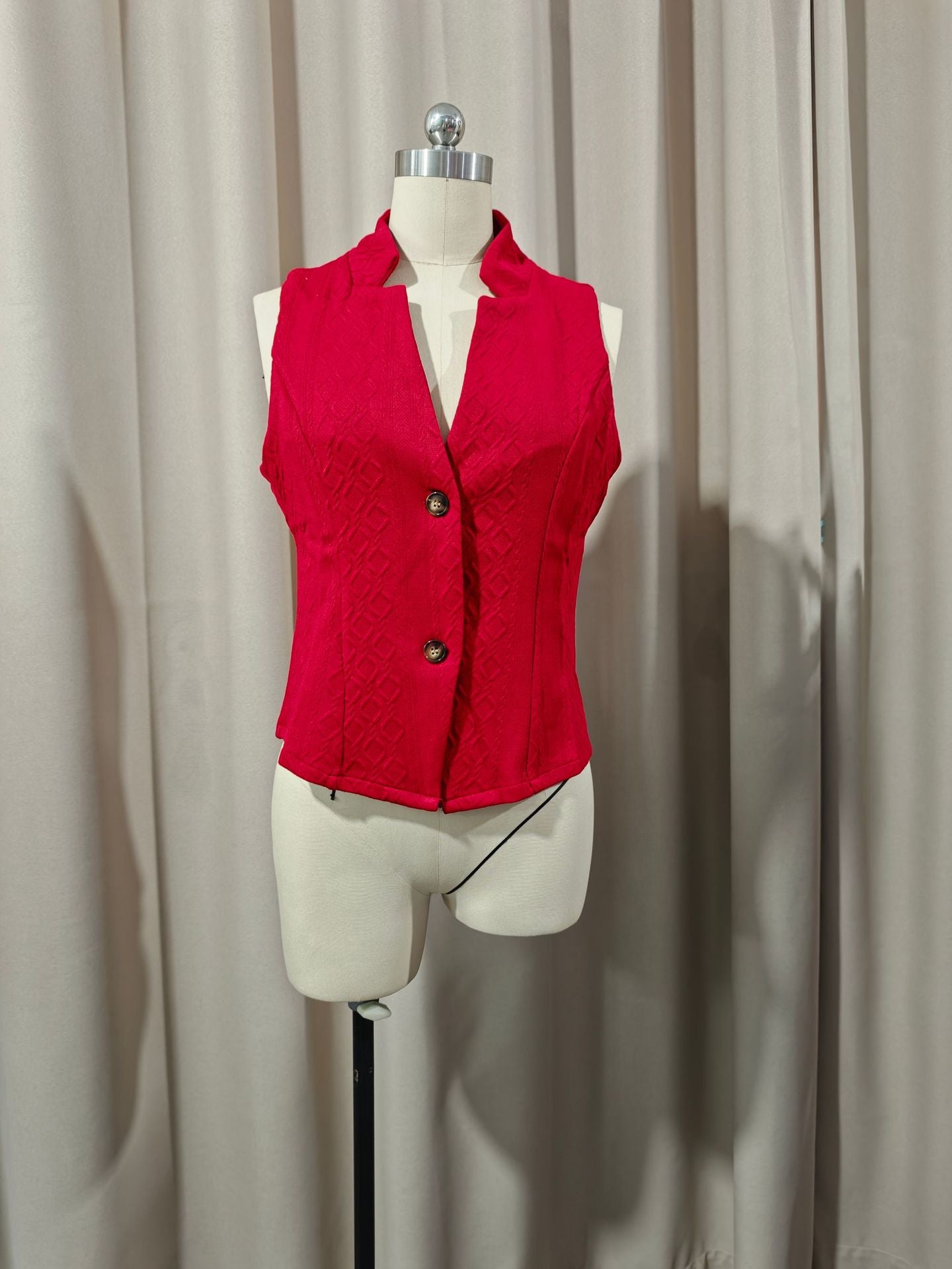 V-Neck Button Sleeveless Vest Vest Jacket Top Women