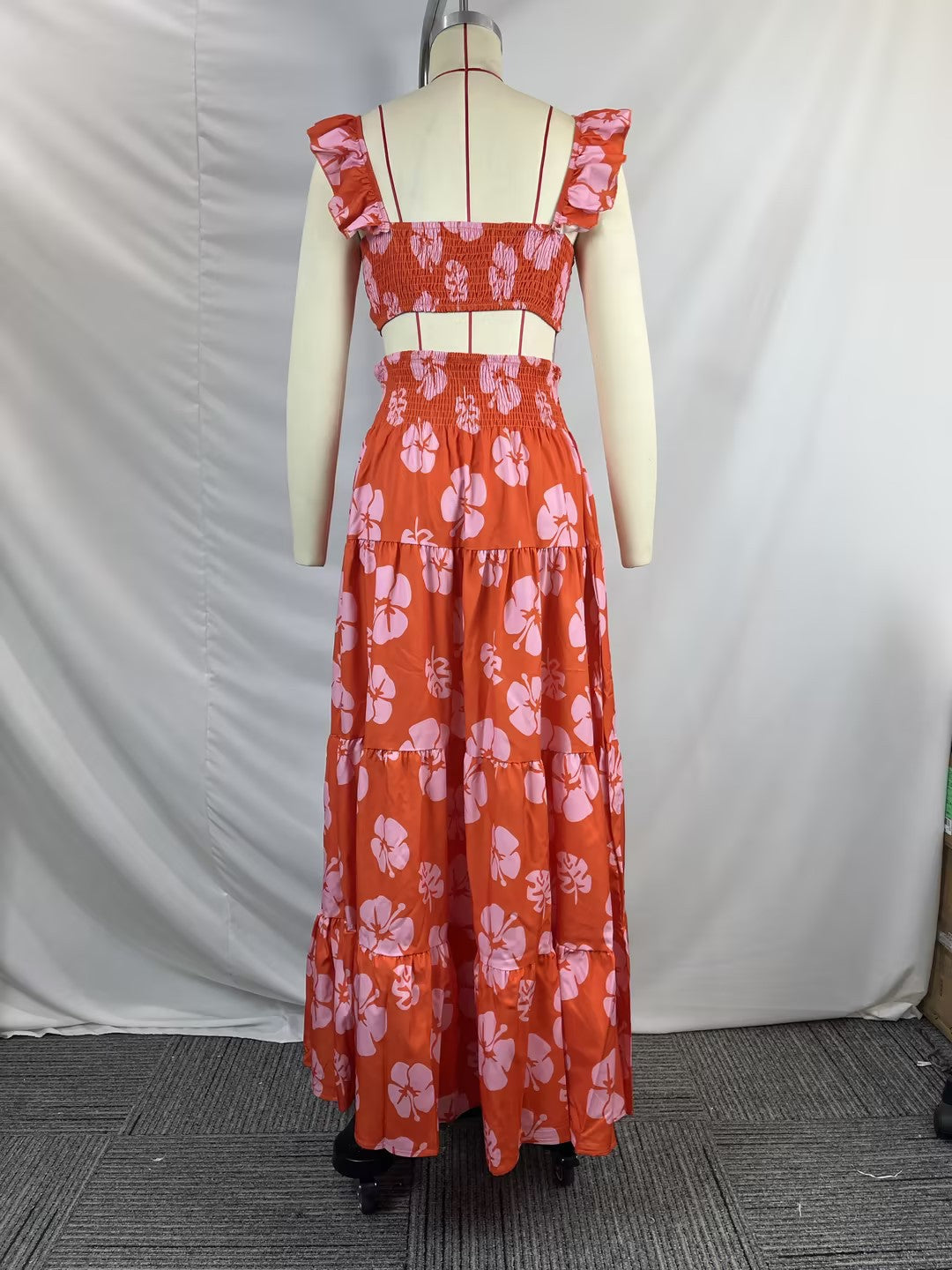Sexy Daily Casual Solid Color Splicing Suspender Skirt Set