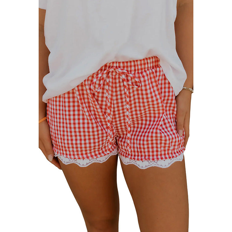 Womens High Waist Casual Pants Printed Shorts