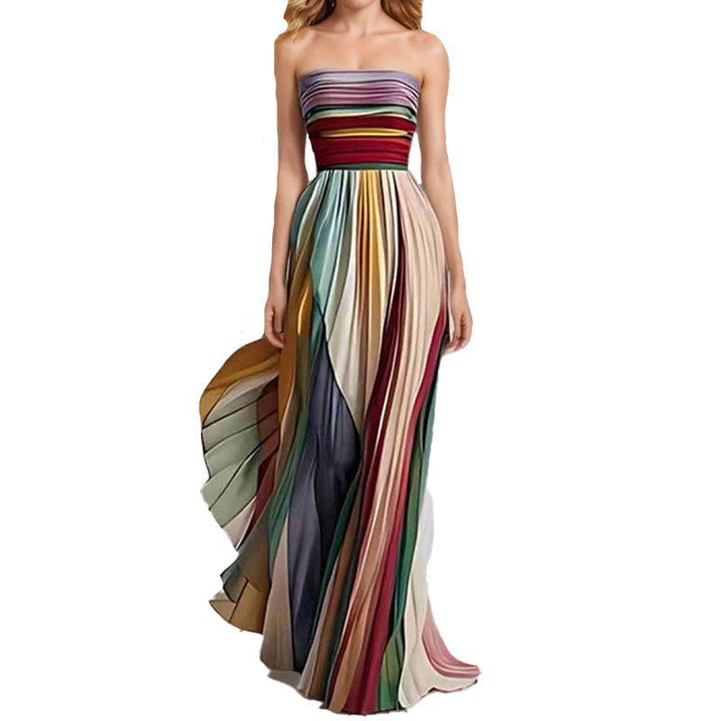 Women's Sexy Tube Print Colorful Dress