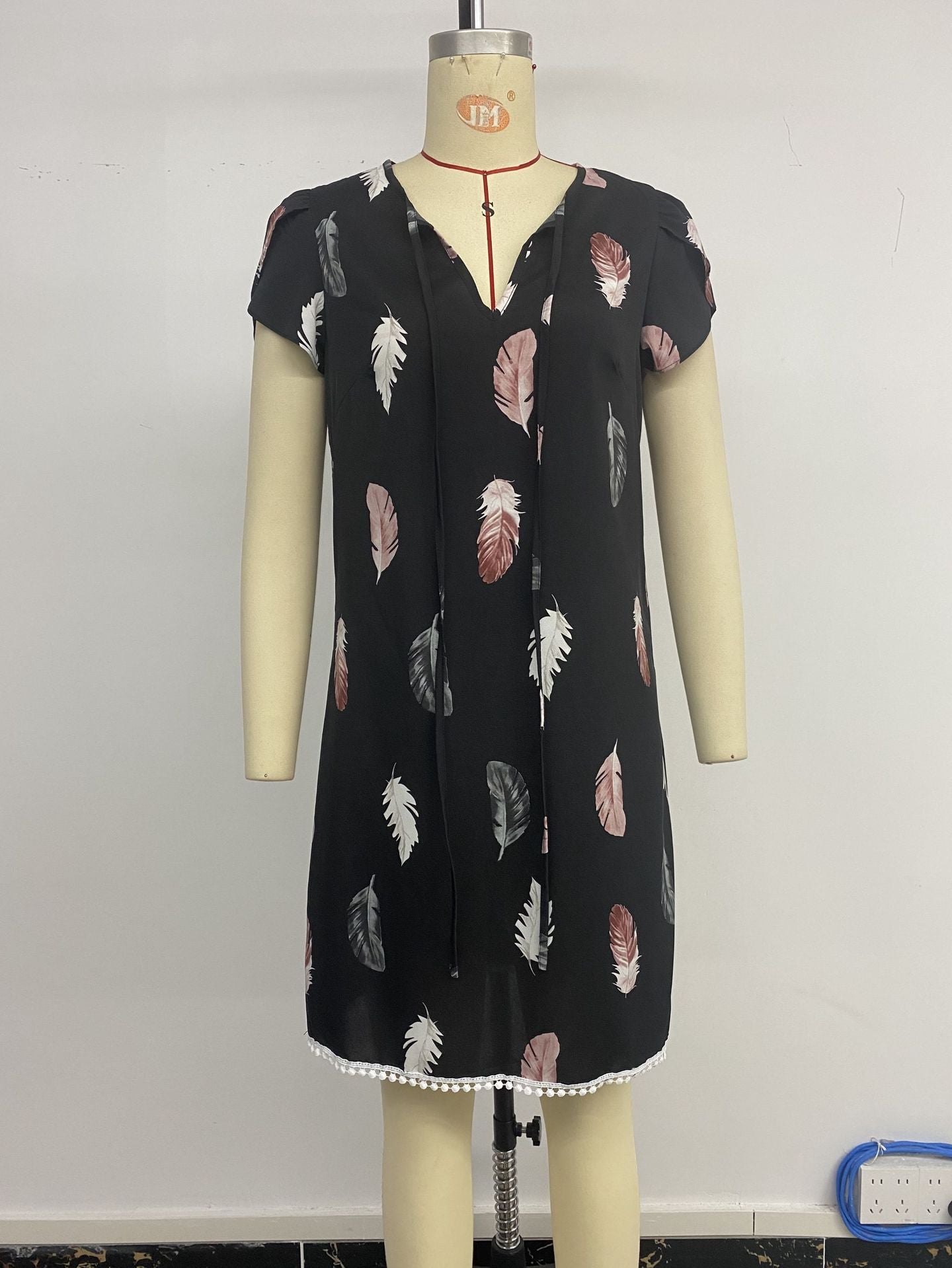 Summer Casual Dress Crew Neck Fringed Dress