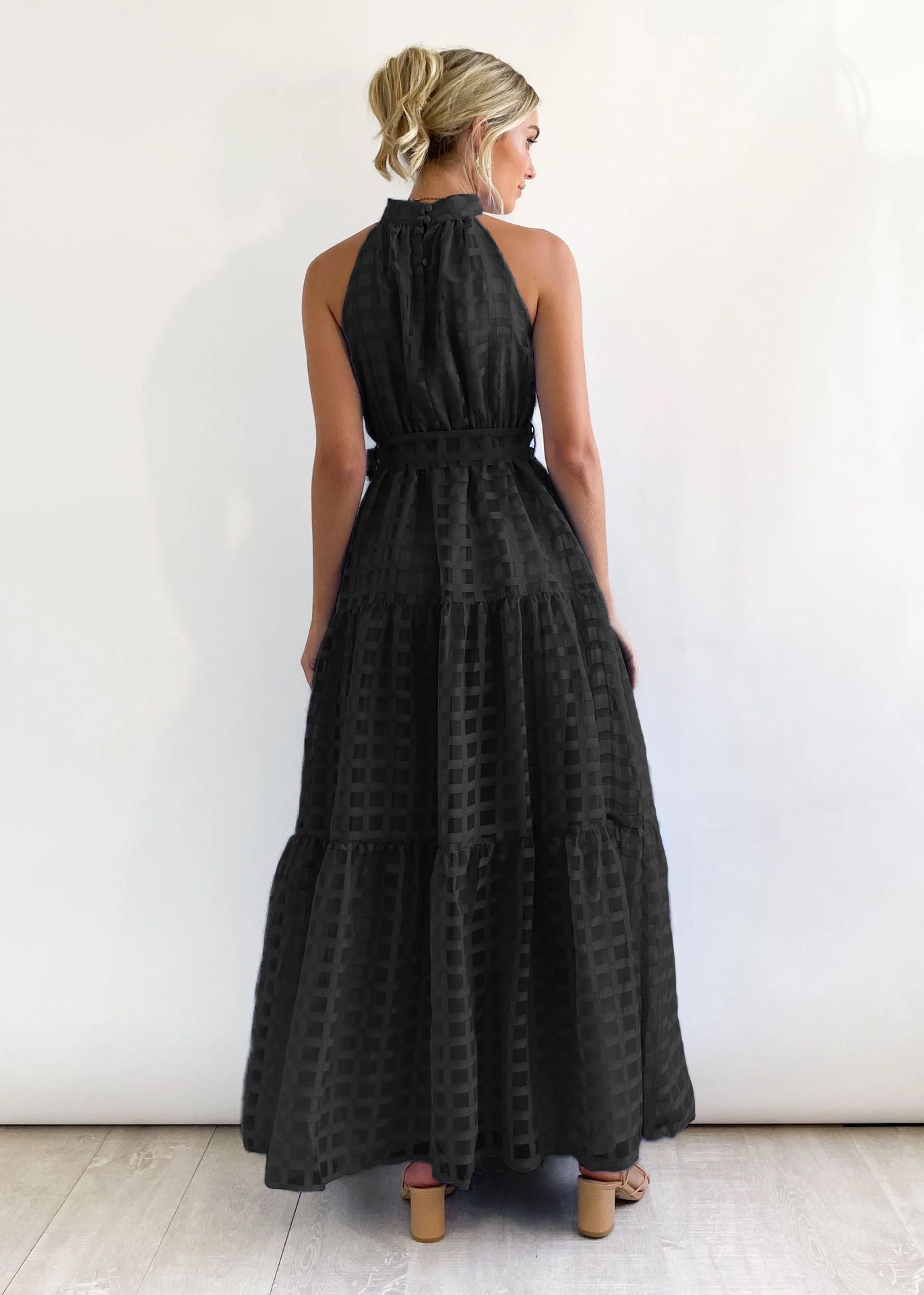 Women's Casual Sleeveless Waist Dress Women's Long Dress