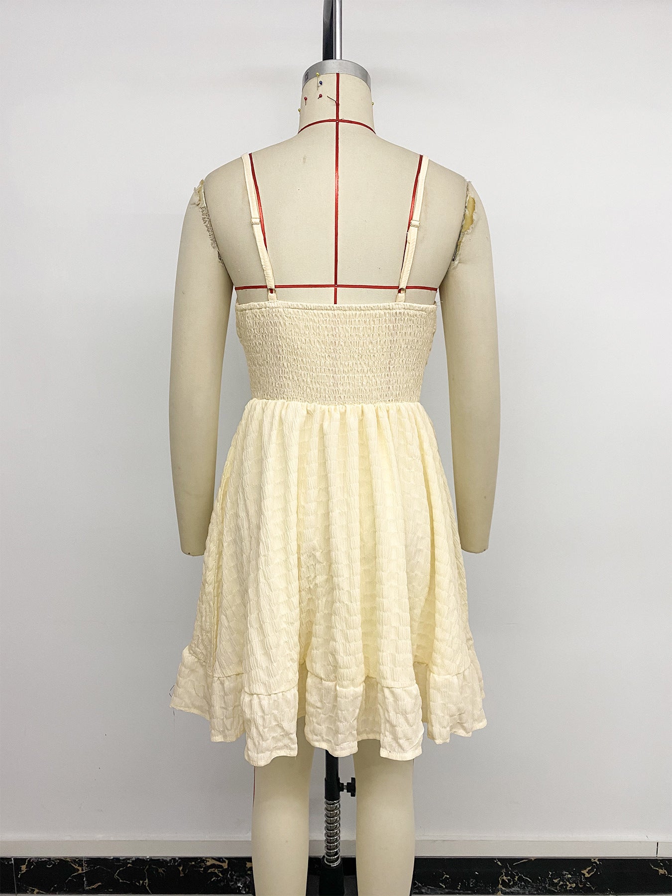 Short Slim-fitting Solid Color Suspender Dress