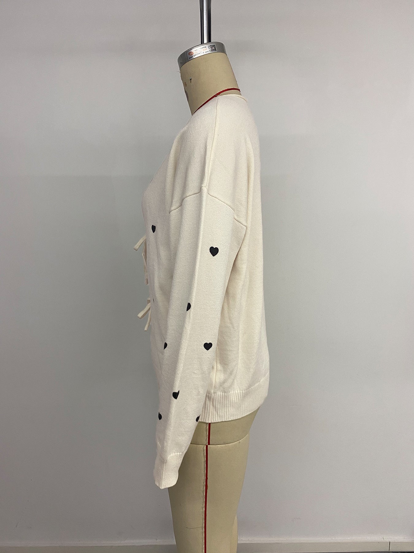 Jacket Love V-neck Lace-up Cardigan Sweater Women