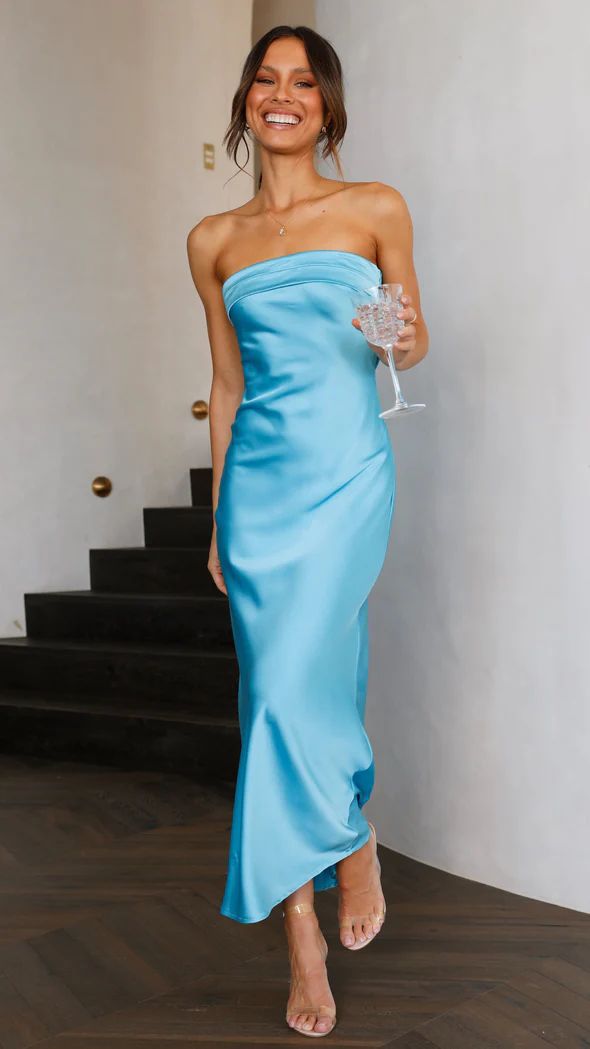 Women's Tube Satin Backless Strapless Dress with Print