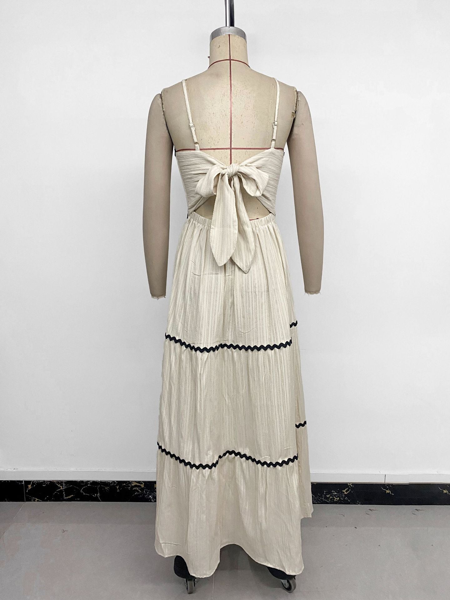 Women's Back Bow Color Suspender Dress