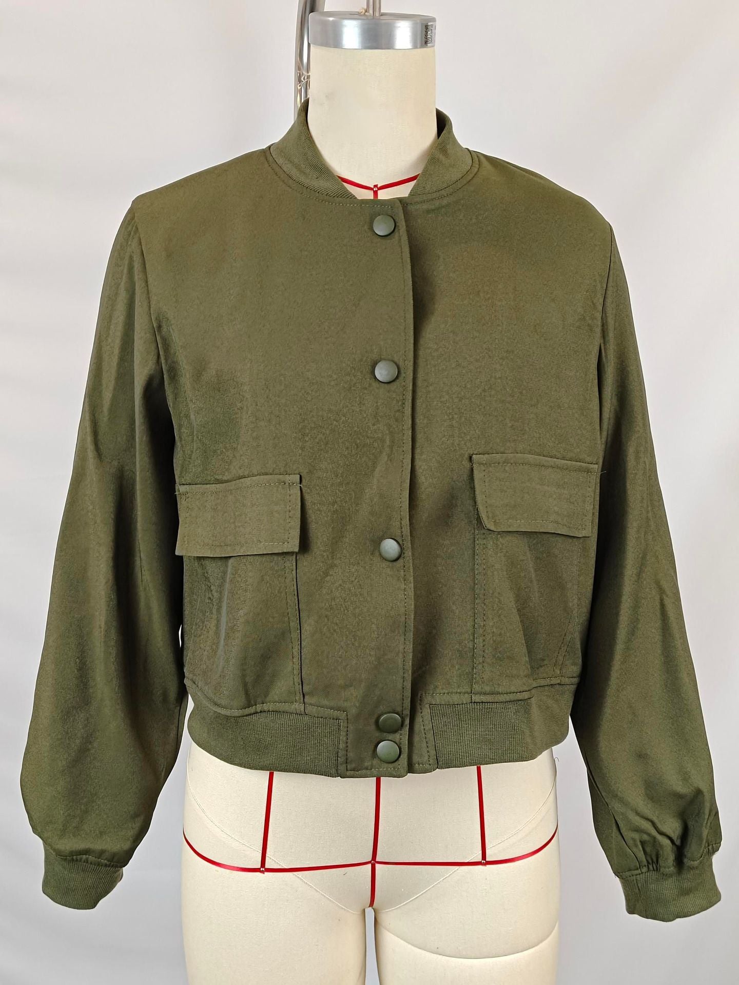 Elegant Vintage Loose Button Pocket Blazer