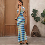 Vintage Fishtail Dress Sleeveless Wavy Dress