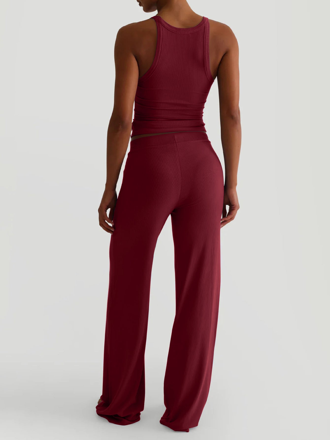 Women Yoga Sling Vest Wide Leg Pants Set