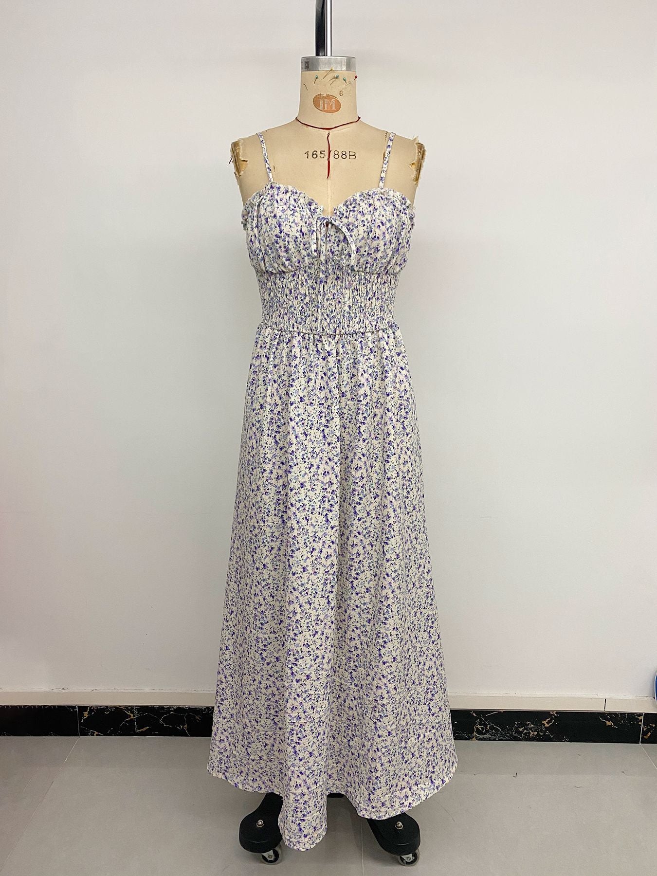 Holiday Backless Waist Floral Dress