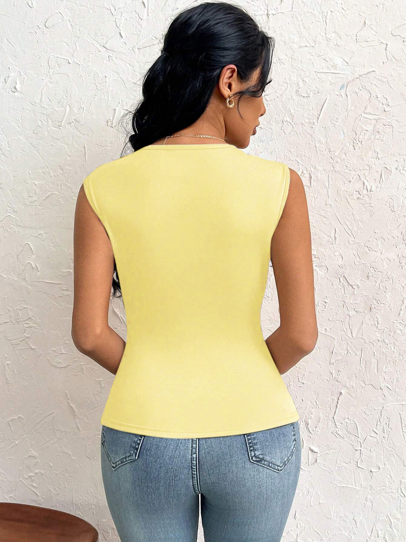 Women's T-shirt Summer Slim Short Solid Color Top
