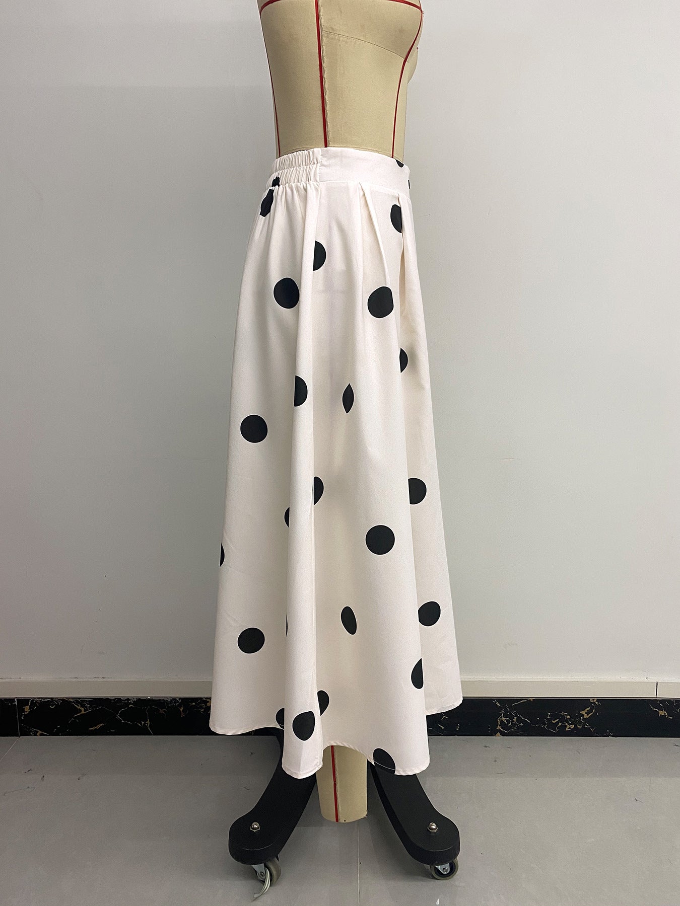 Casual Retro Skirt Women's High Waist Polka Dots