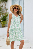 Women Printed Lace V-Neck Sleeveless Vest Dress Women