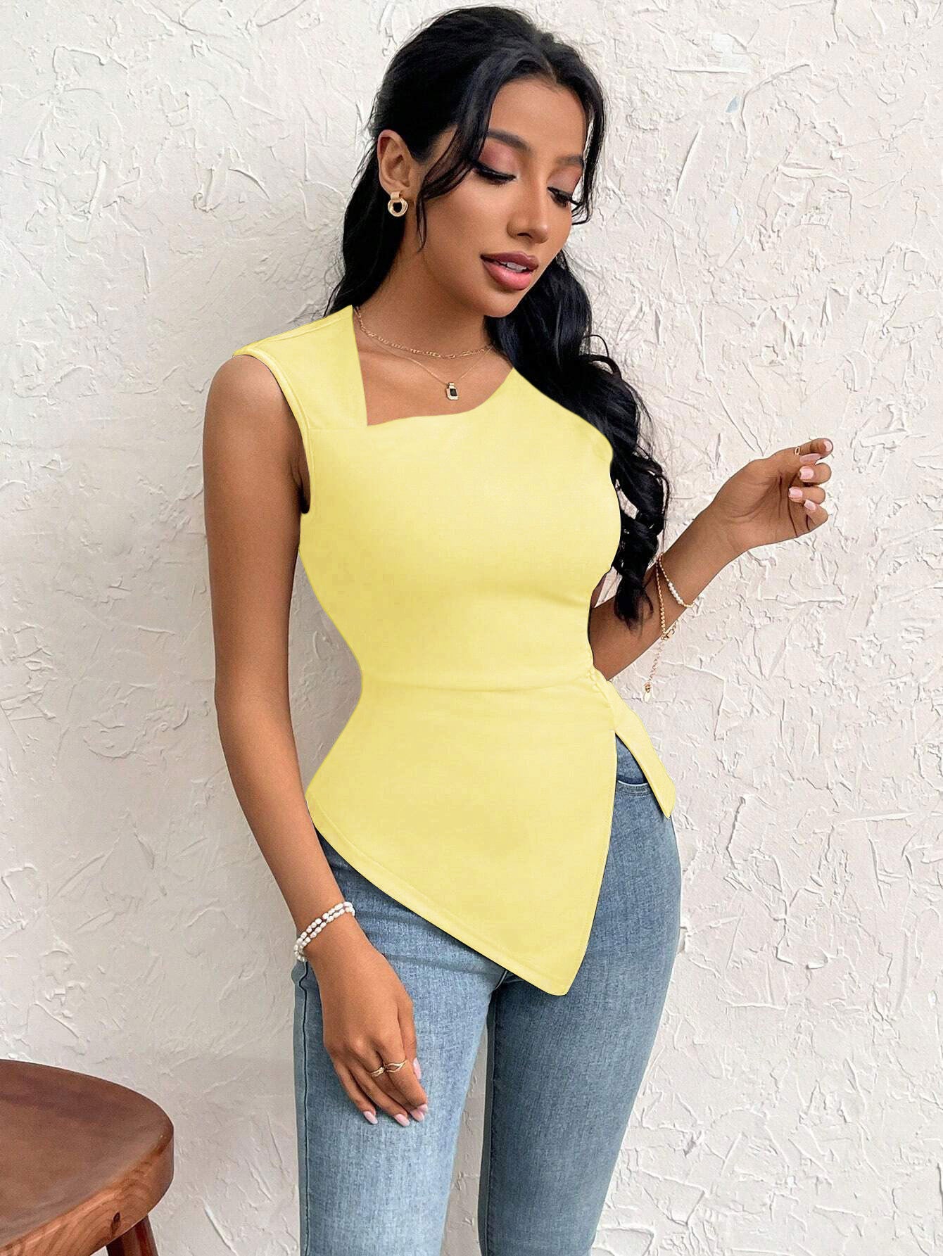 Women's T-shirt Summer Slim Short Solid Color Top