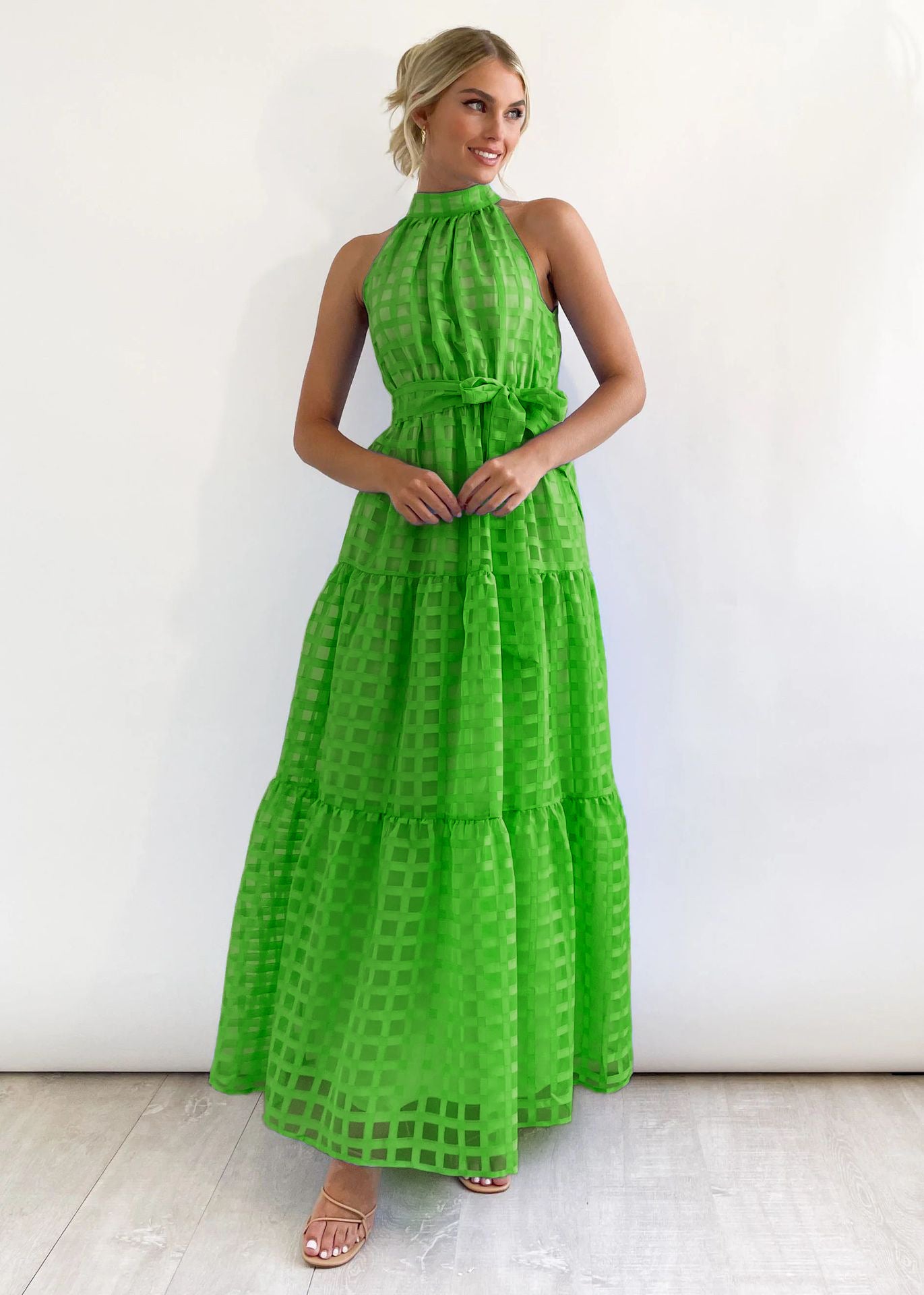 Women's Casual Sleeveless Waist Dress Women's Long Dress