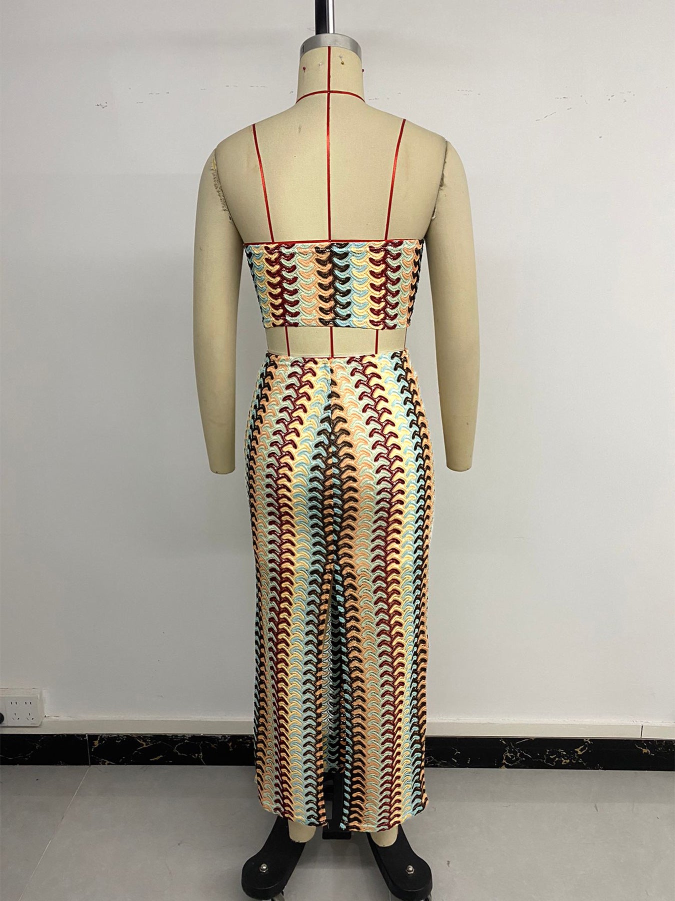 Sexy Tube Top with Split Ends Long Dress Suit for Women