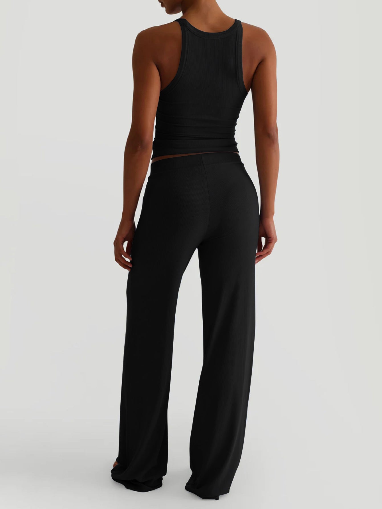 Women Yoga Sling Vest Wide Leg Pants Set