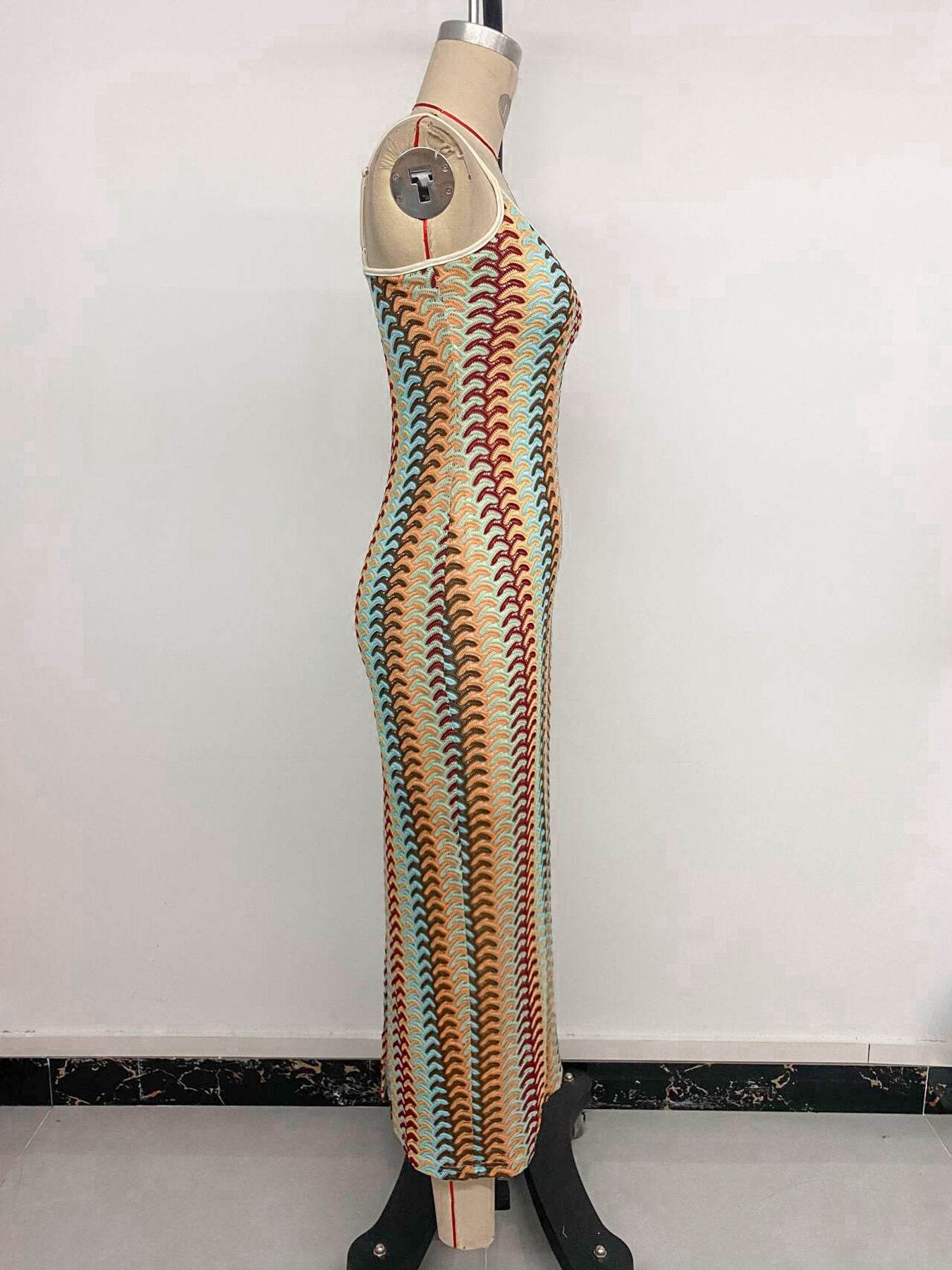 Women's Vintage Wave Knitted Dress