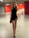 Women's Sleeveless Dress Summer Split Short Dress