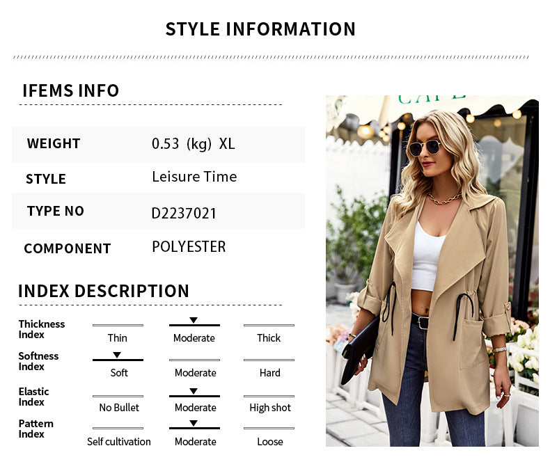 Women's Autumn And Winter Trench Coat Fashion Jacket