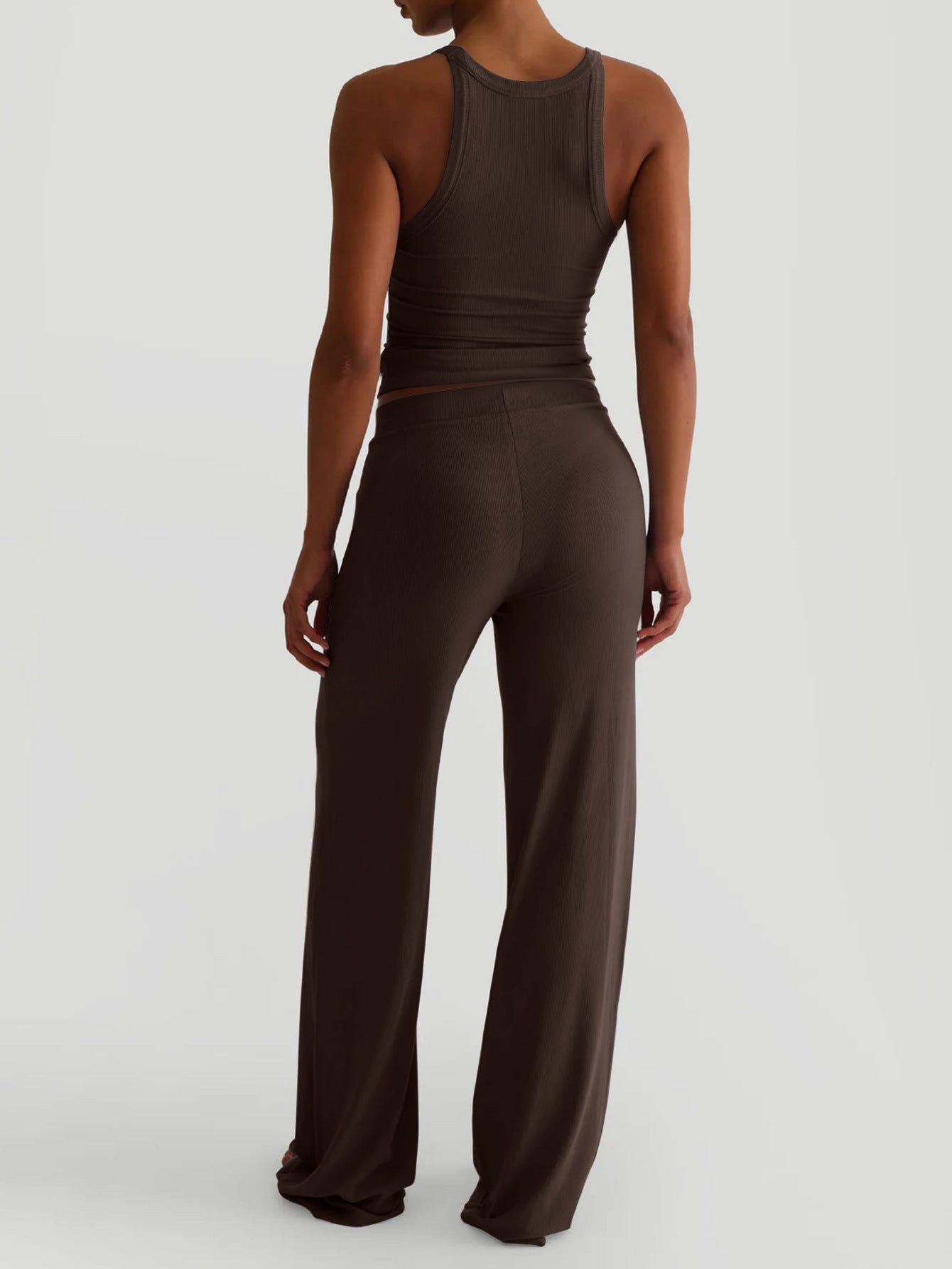 Women Yoga Sling Vest Wide Leg Pants Set
