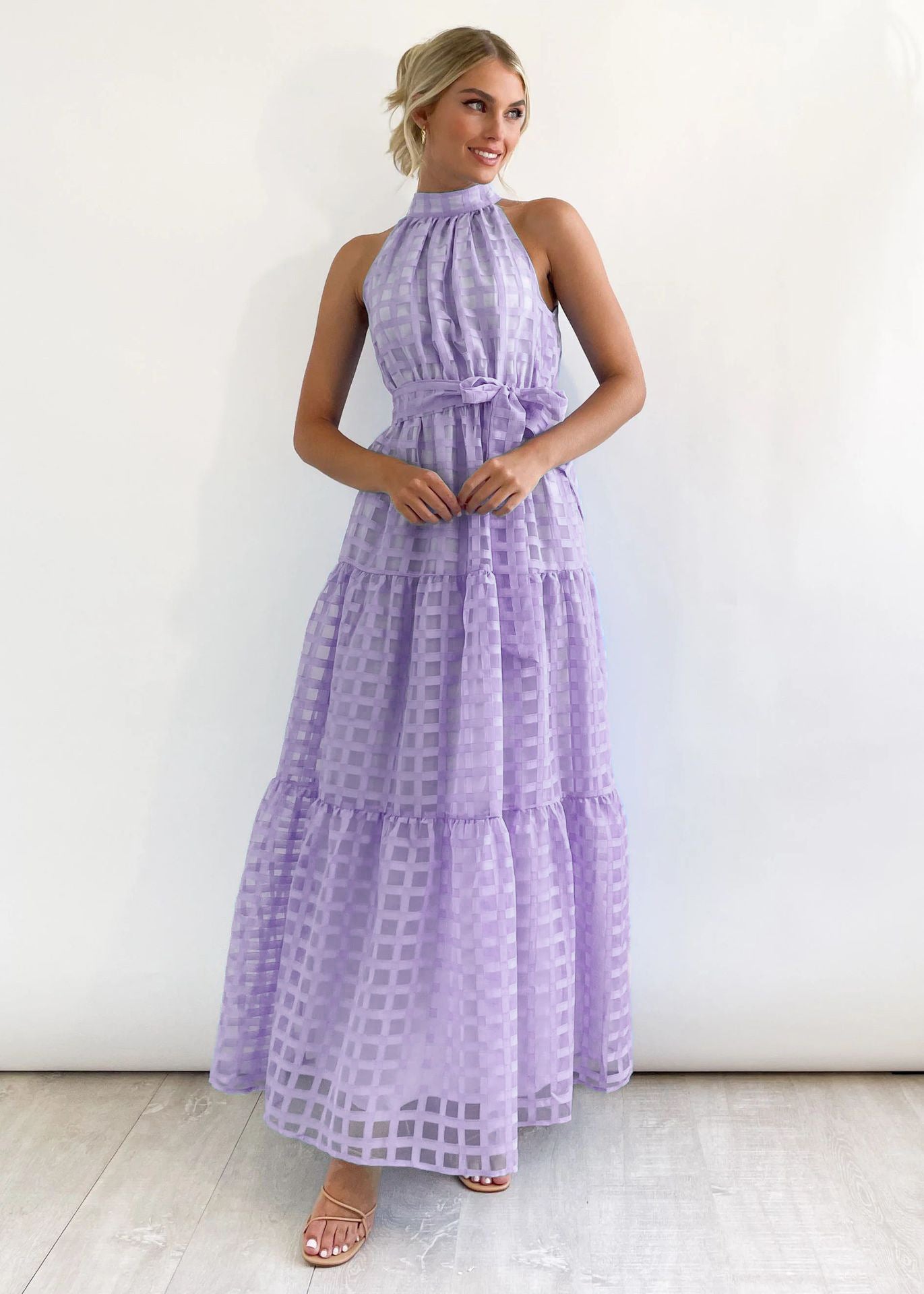 Women's Casual Sleeveless Waist Dress Women's Long Dress