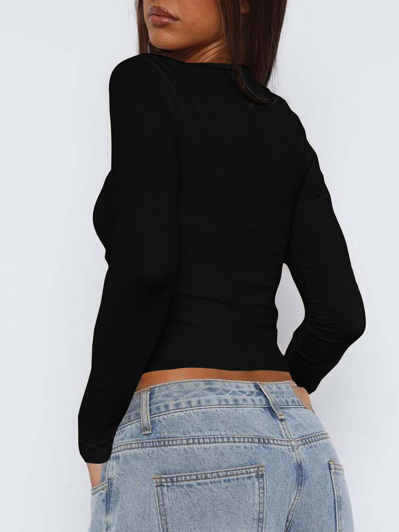 Women Y2K Sexy T Shirts Long-sleeved Knitted Top