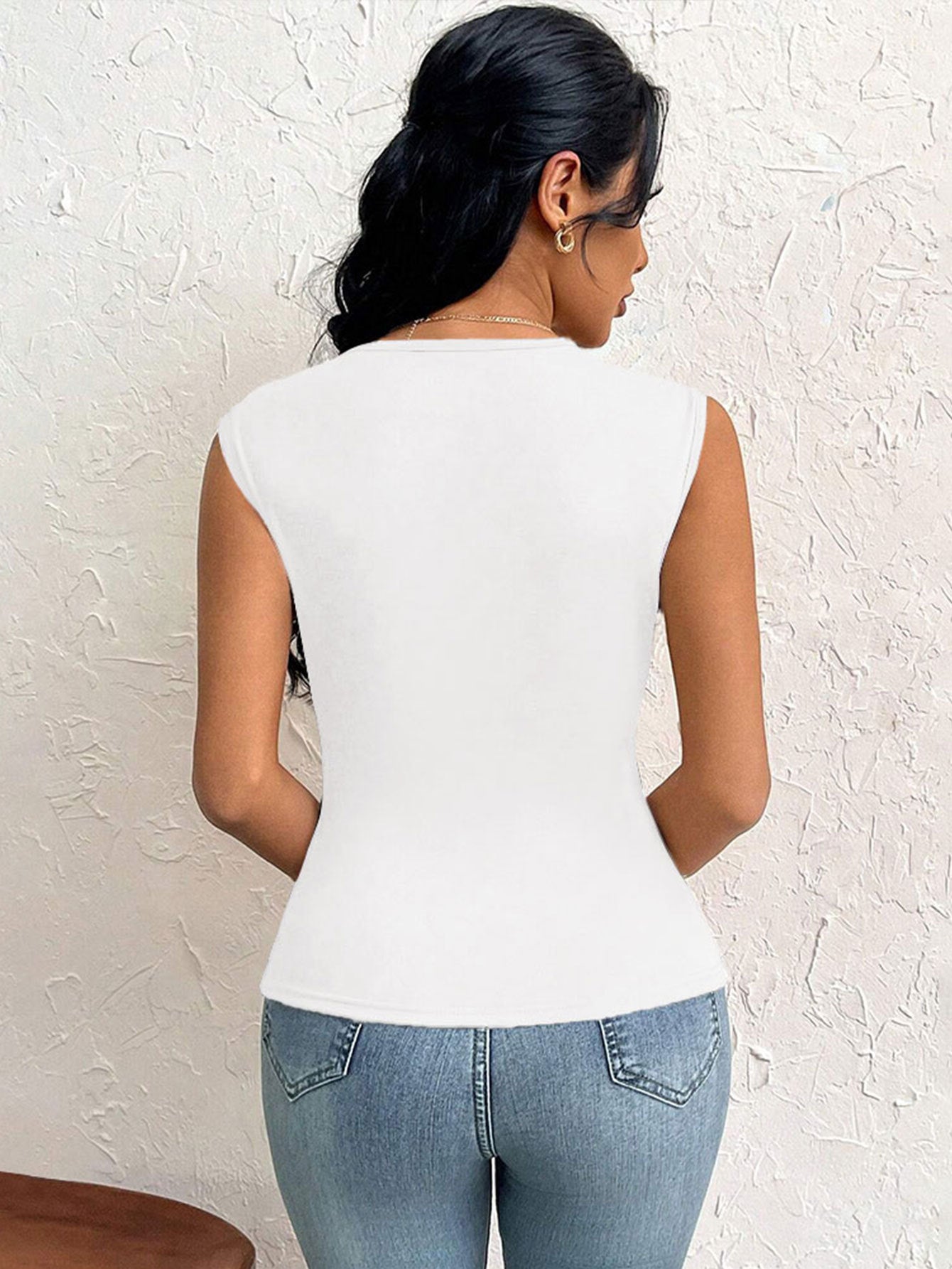 Women's T-shirt Summer Slim Short Solid Color Top