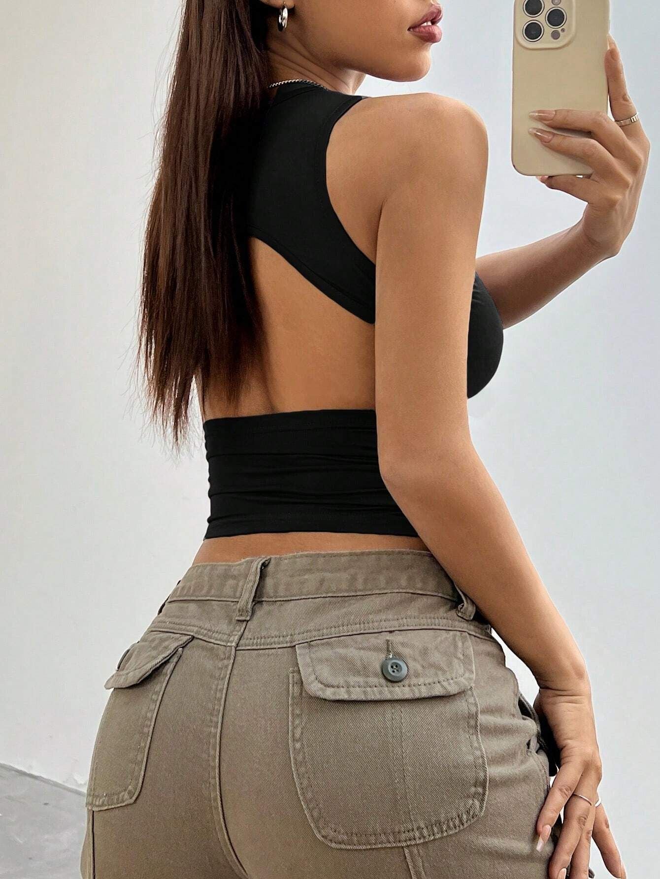 Summer Solid Color Tight Short Sleeveless Vest Top