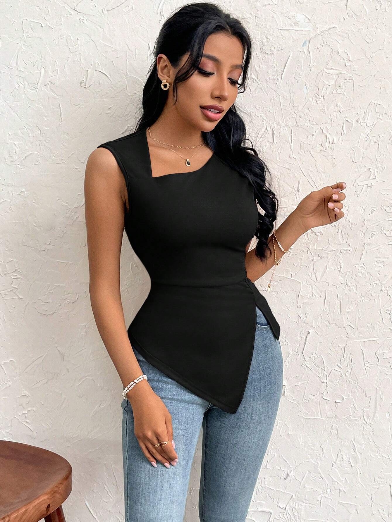 Women's T-shirt Summer Slim Short Solid Color Top