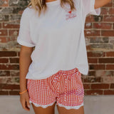 Womens High Waist Casual Pants Printed Shorts