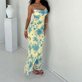 Slim Low Neck Print Bodycon Dress
