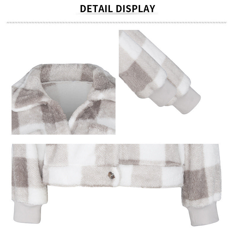 Womens Casual Plaid Shackets Brushed Flannel Button Down Pocketed Shirt Jacket Coats