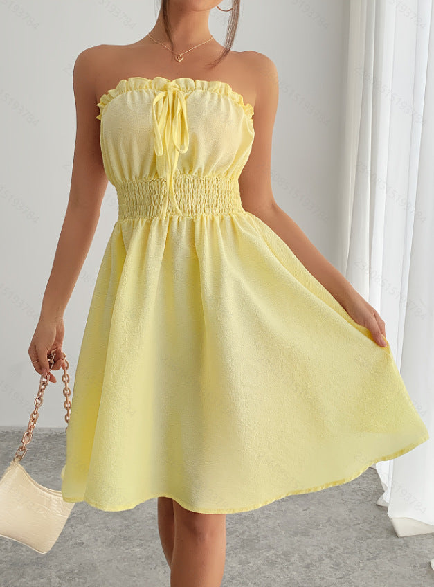 Summer Dresses for Women Strapless Tube Top Sundress