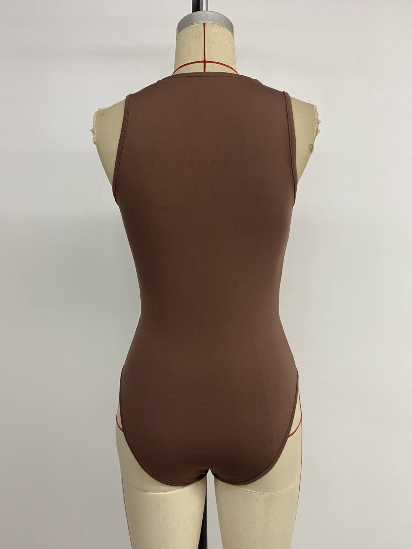 Sexy Jumpsuit Neck Deep V-neck Solid Color Jumpsuit