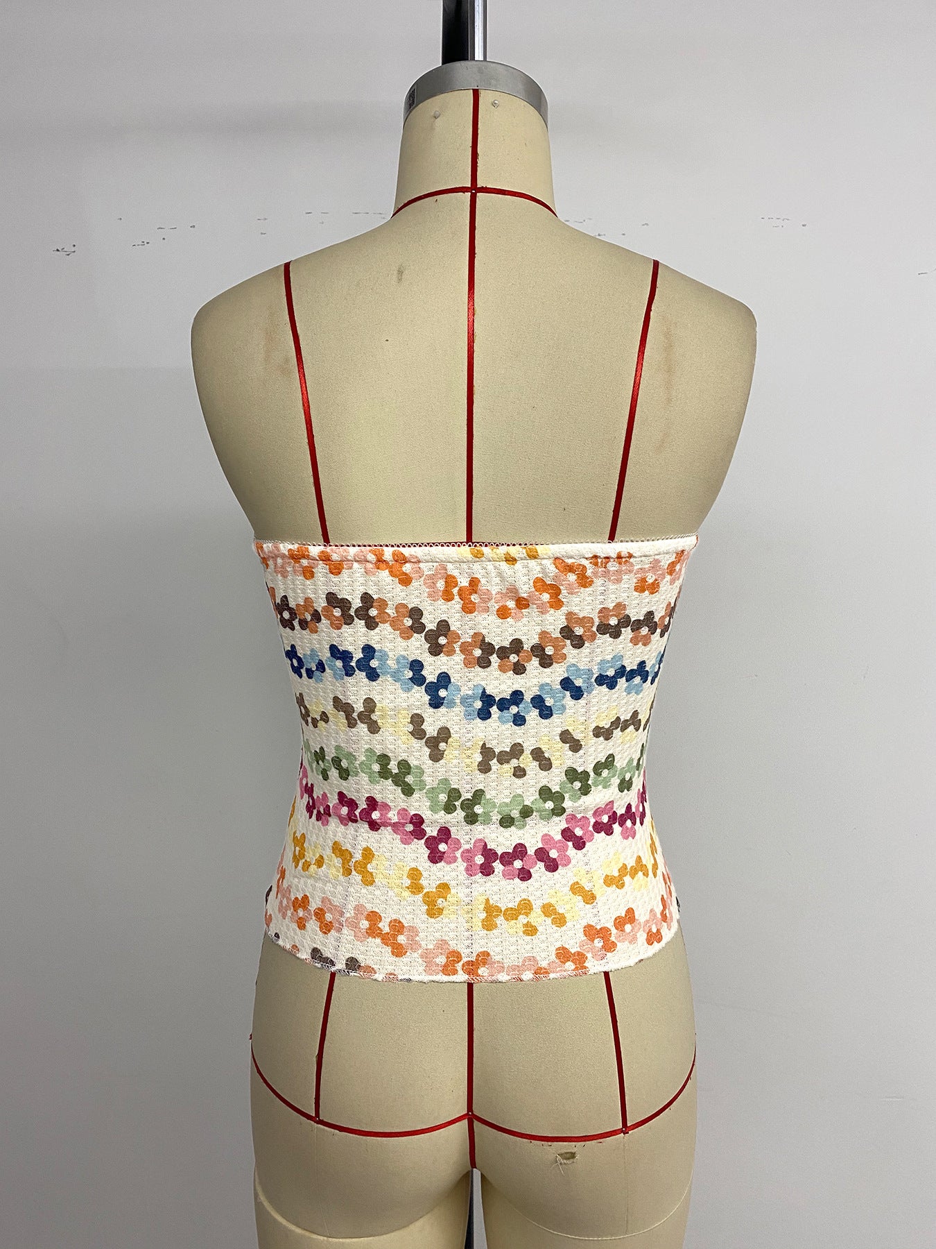 WomenTube Top Sleeveless Gradual Change Color Floral Vest