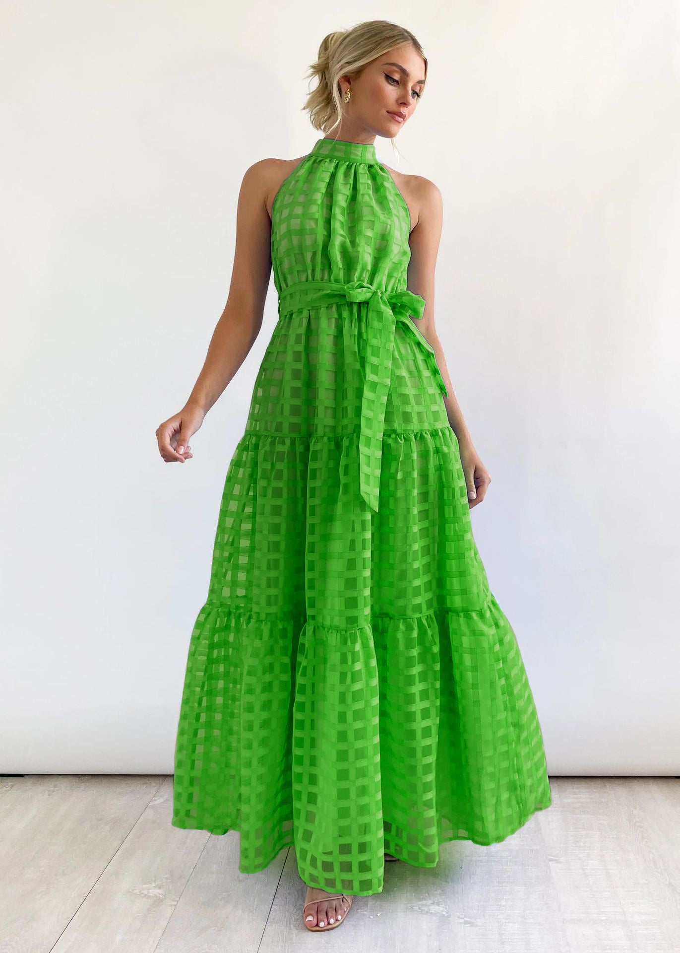 Women's Casual Sleeveless Waist Dress Women's Long Dress