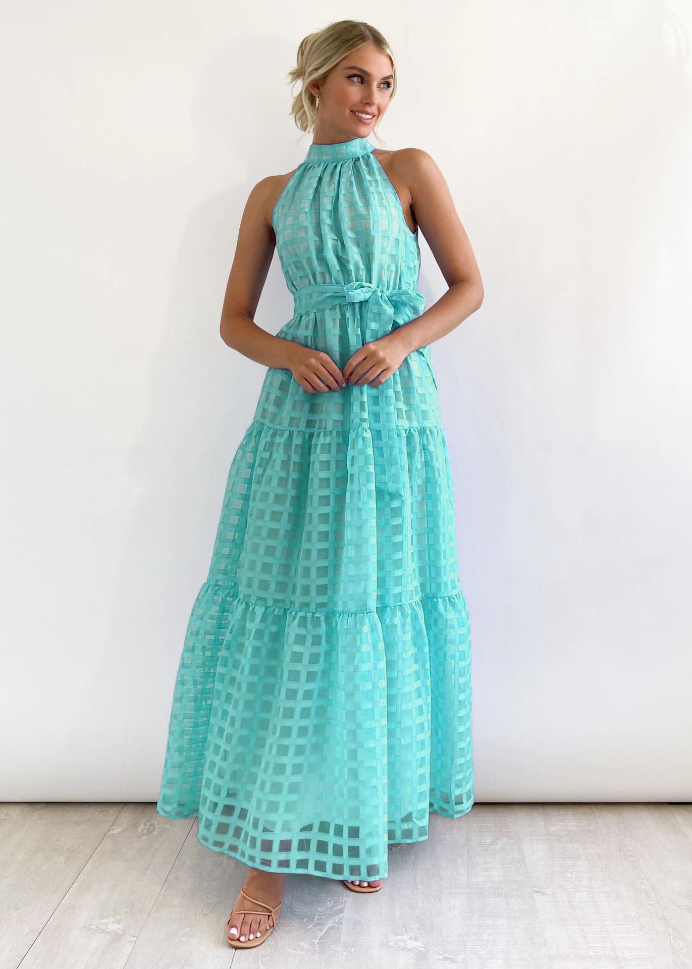 Women's Casual Sleeveless Waist Dress Women's Long Dress
