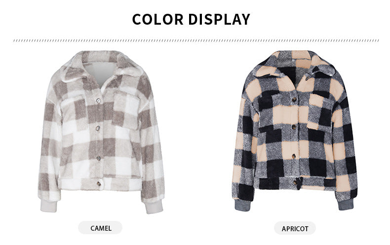 Womens Casual Plaid Shackets Brushed Flannel Button Down Pocketed Shirt Jacket Coats