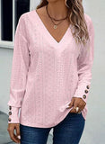 Women's Tops Dressy Casual V Neck Long Sleeve