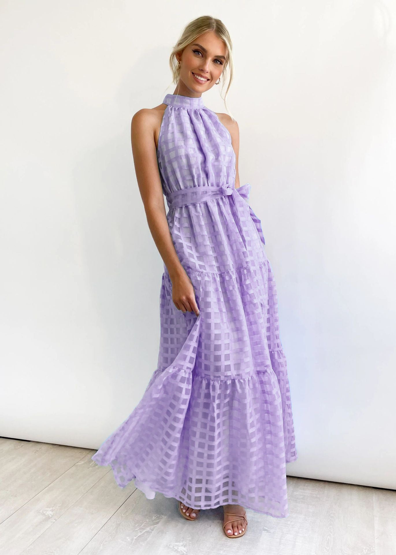 Women's Casual Sleeveless Waist Dress Women's Long Dress