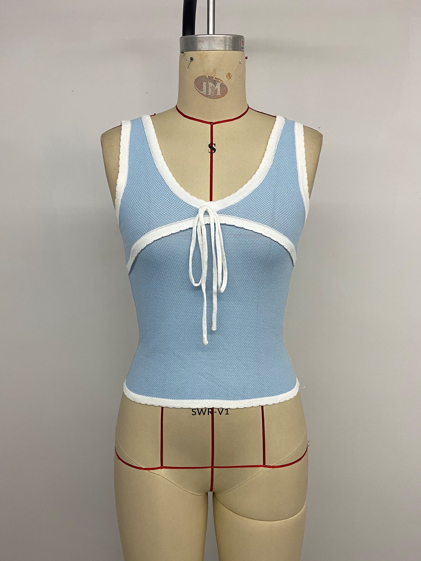 Vest Bow Contrasting Color Short Vest Women