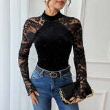Sexy Turtleneck Lace Bodysuit