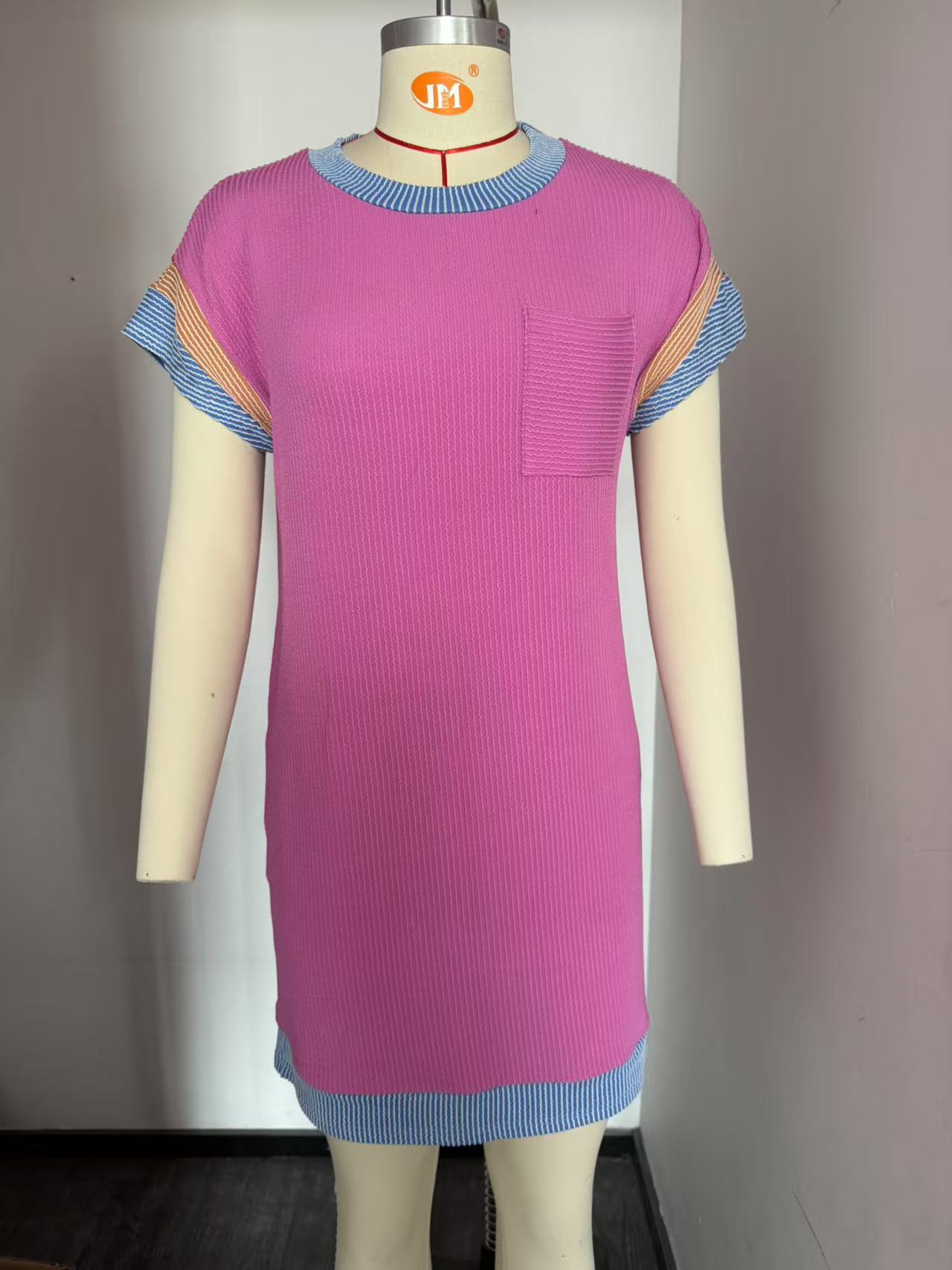 Summer Casual Short Sleeve Pocket Dress
