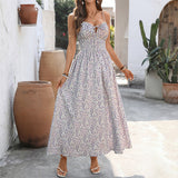 Holiday Backless Waist Floral Dress