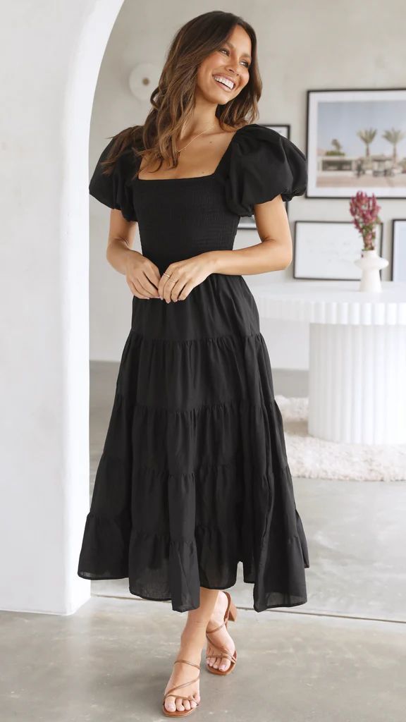 Offshoulder Printed Bubble Sleeve Dress for Women