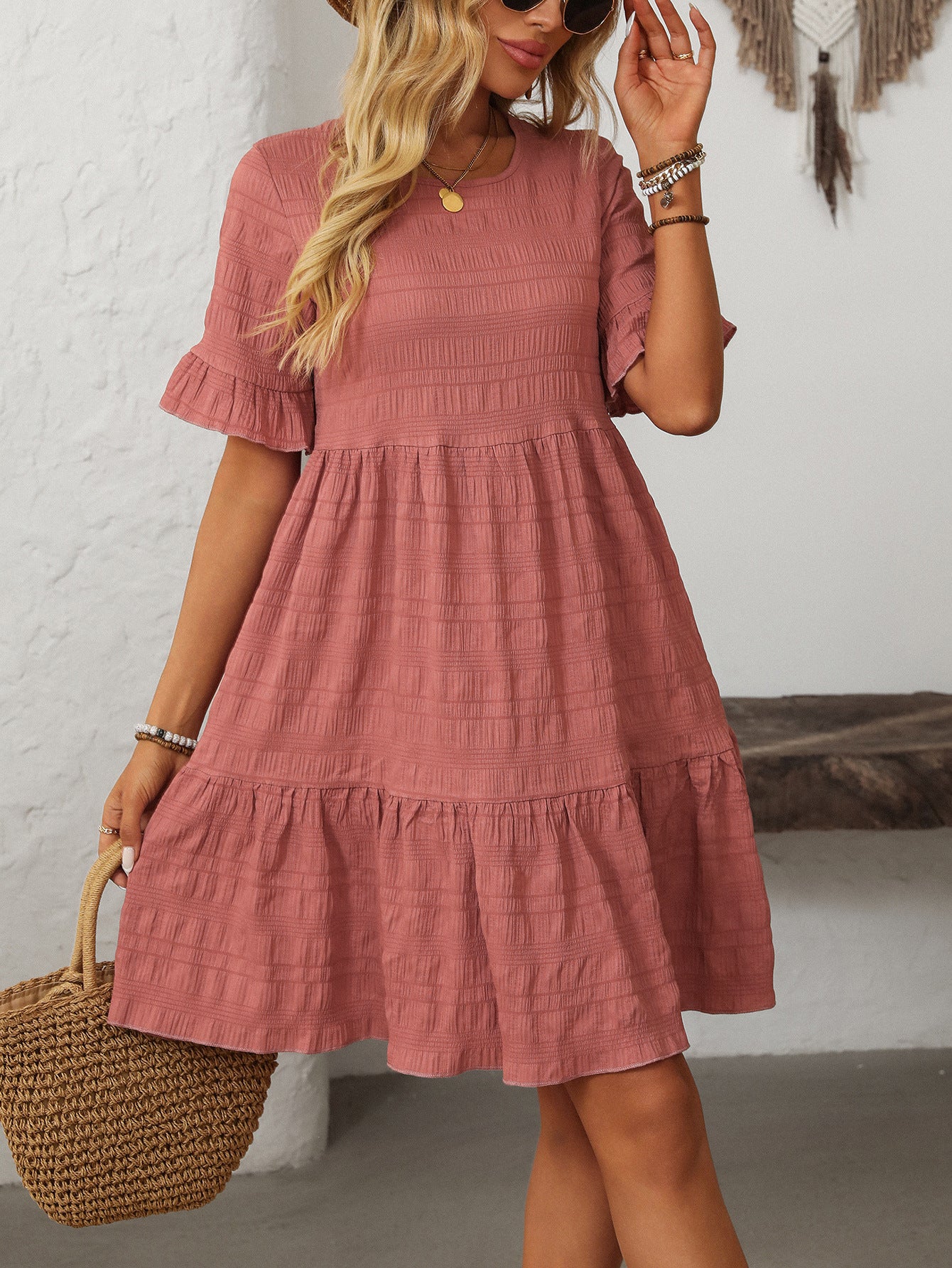 Women's Loose Casual Short Sleeve Elegant Dress